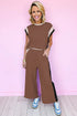 Color Block Detail Casual Two-piece Set